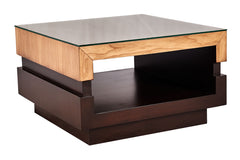 Two-Tone Glass-Top Coffee Table