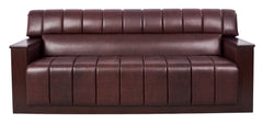 Panel-Tufted Leatherette Sofa