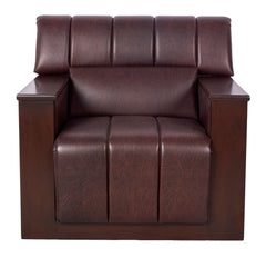 Panel-Tufted Leatherette Sofa