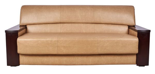 Timber-Arm Luxe Sofa